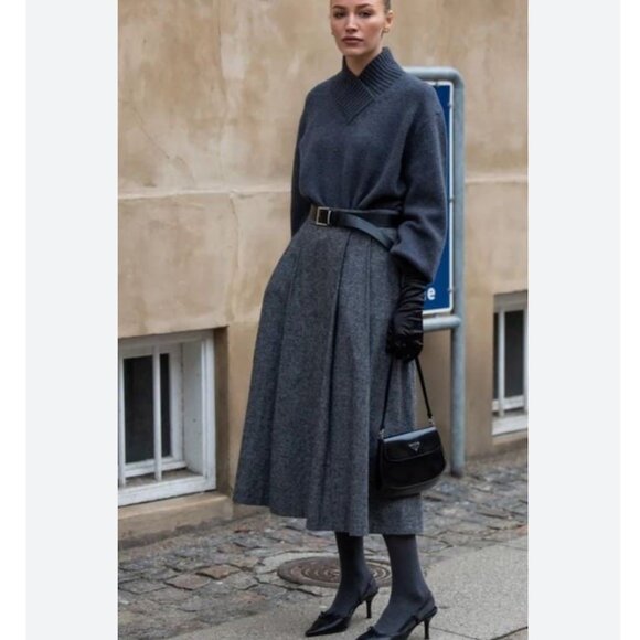 ZARA WOOL BLEND MIDI SKIRT ZW COLLECTION - Picture 1 of 13